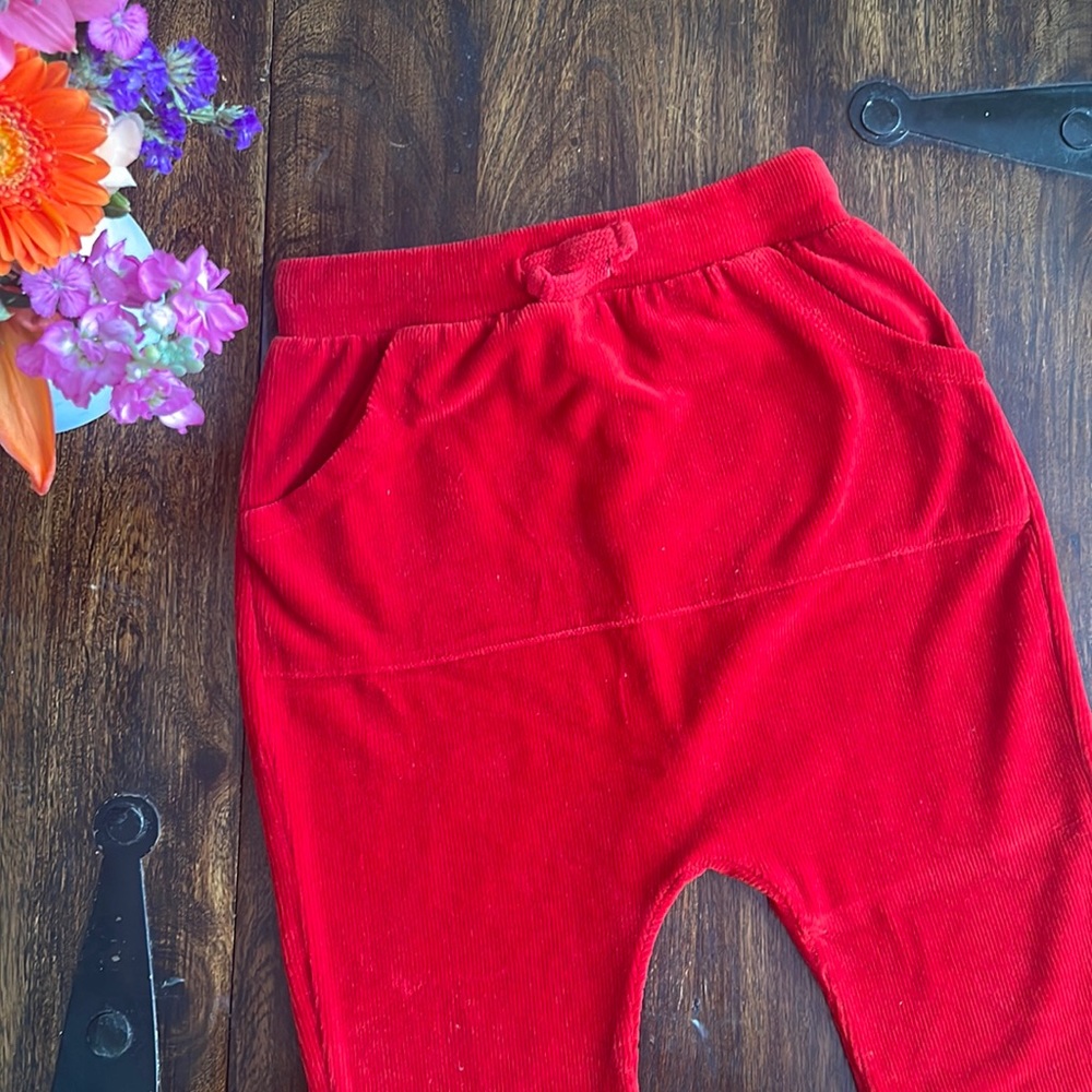 LC WAIKIKI RED CORDUROY HAREM PANTS